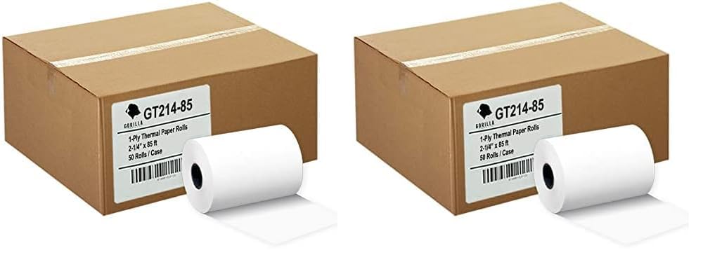 Gorilla Supply Thermal Paper Receipt Roll 2-1/4" x 50' BPA Free 50 Rolls