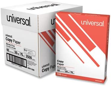 Universal 11289 Copy Paper Convenience Carton, 92 Brightness, 20lb, 8 1/2 x11, White (Case of 2500 Sheets)