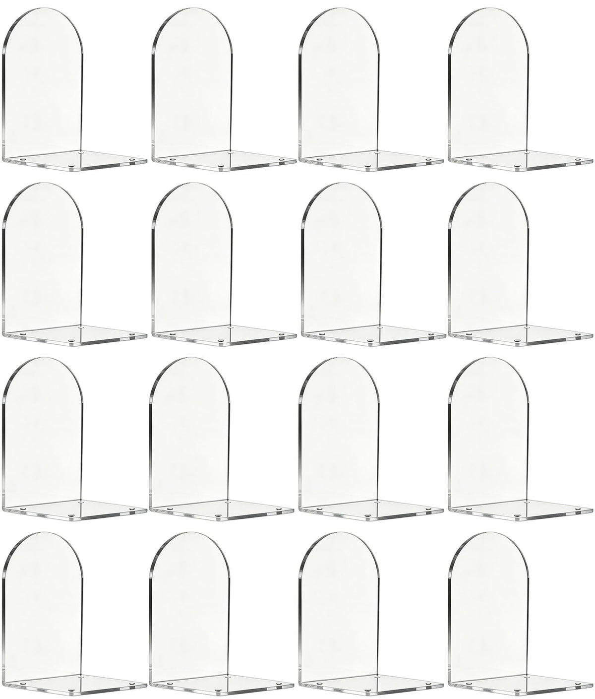 8pcs Book Ends for Shelves, Acrylic Bookends for Home Office