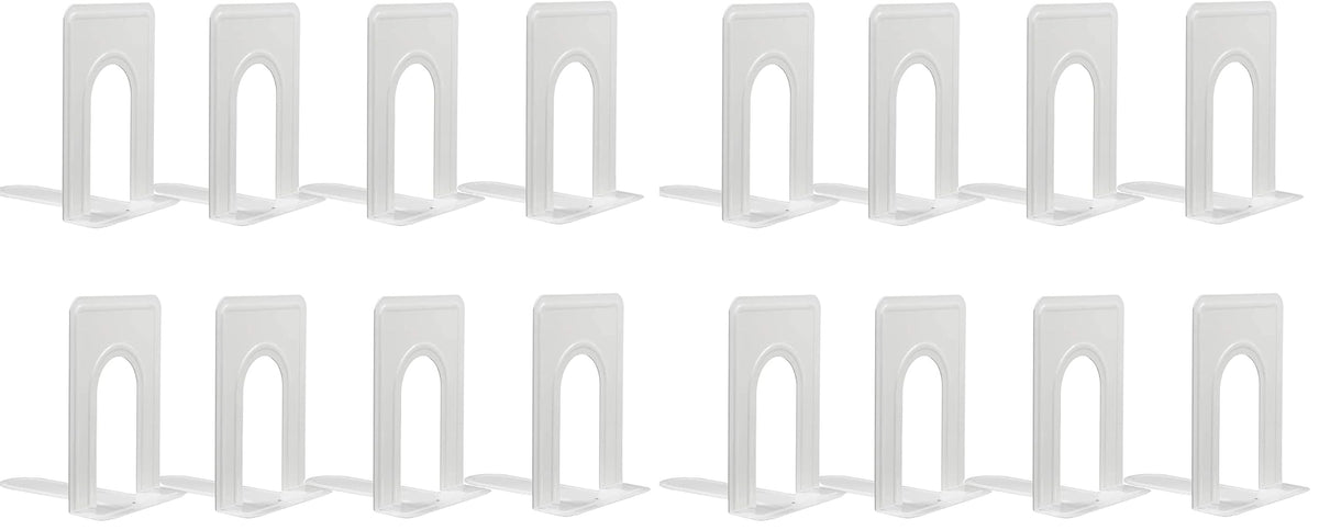 Metal Book Ends for Shelves, Book Shelf Holder Home Decorative, Book Ends for Heavy Books/Movies/CDs, Black 6.5 x 5 x 5.7 in, 4 Pair/ 8 Piece
