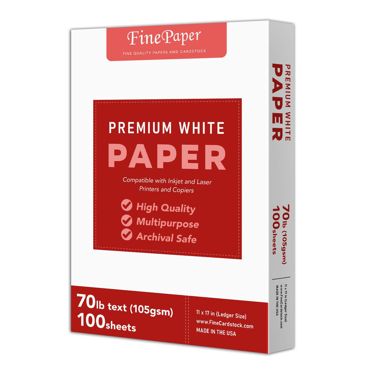 Bright White Paper - Multipurpose Office Print Writing Copy - Flyers, Posters, Design Proposals, Business Documents | 8.5 x 11 | 70lb Text (28lb Bond) | Acid Free Paper | 100 Sheets per Pack
