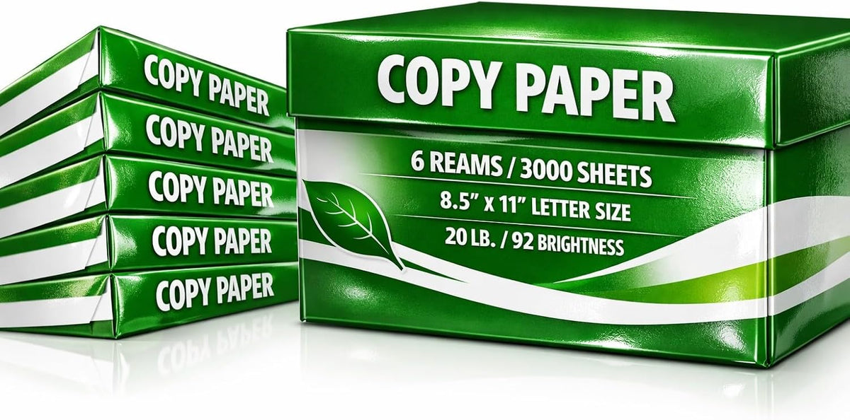 Made in USA Printer Paper – 20 lb Copy Paper, 8.5 x 11 Letter Size, 6 Reams (3,000 Sheets), 92 Bright White Multipurpose Office Paper for Laser Inkjet Home School Work