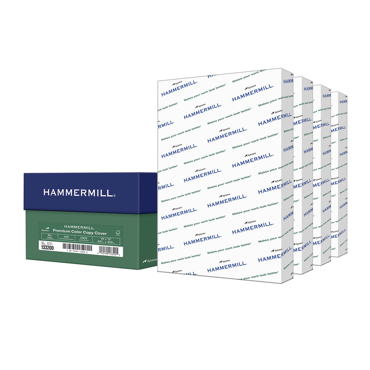 Hammermill Cardstock, Premium Color Copy, 80 lb, 17 x 11-1 Pack (250 Sheets) - 100 Bright, Made in the USA Card Stock, 120037R , White