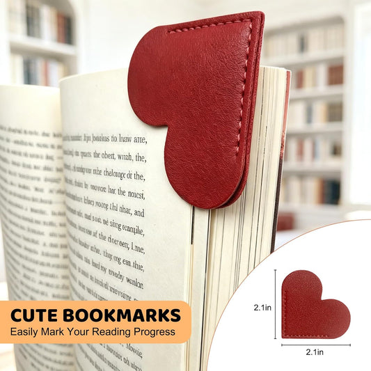 2 Pcs Metal Bookends and Heart Bookmark,Book Ends for Book Shelf,Two Reader