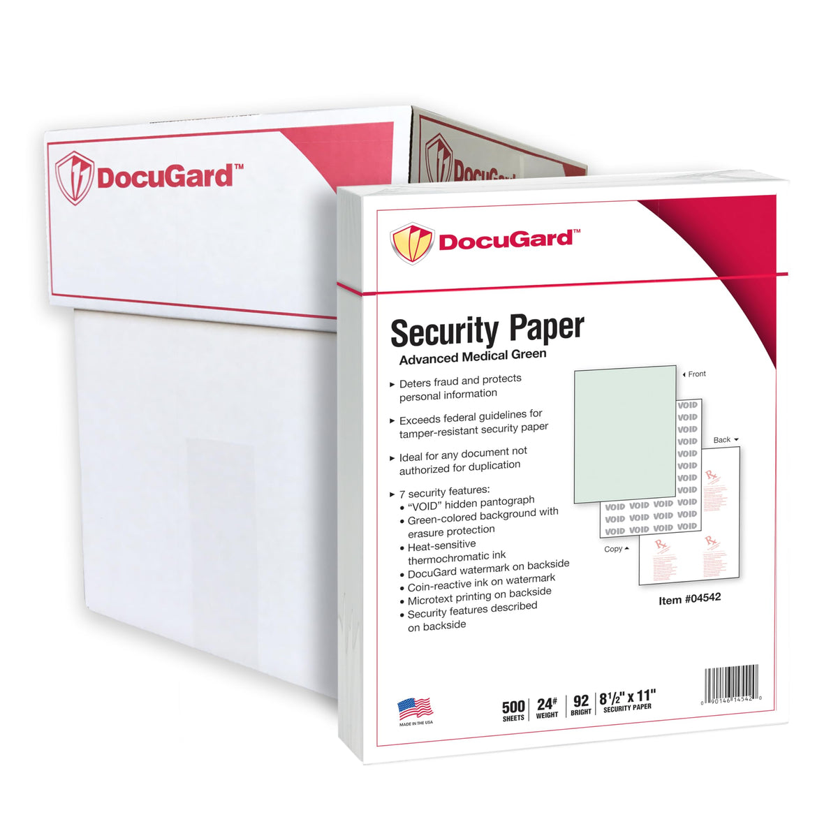 DocuGard Medical Security Papers, 24 lb Bond Weight, 8.5 x 11, Blue, 500/Ream