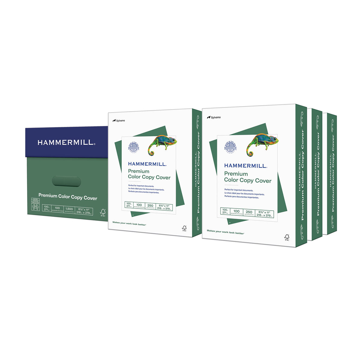 Hammermill Cardstock, Premium Color Copy, 100 lb, 8.5x11 - 1 Pack (250 Sheets) - 100 Bright, Made in the USA Card Stock, 120024R, White