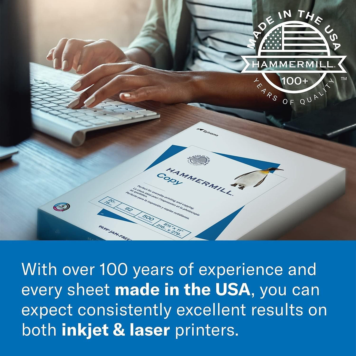 Hammermill 104604 Laser Print Office Paper, 98 Brightness, 24lb, 8-1/2 x 11, White, 500 Sheets/Rm (HAM104604)