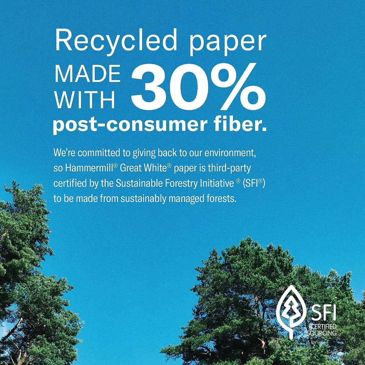 Hammermill 86700 Great White Recycled Copy Paper, 92 Brightness, 20lb, 8-1/2 x 11, 5000 Shts/Ctn