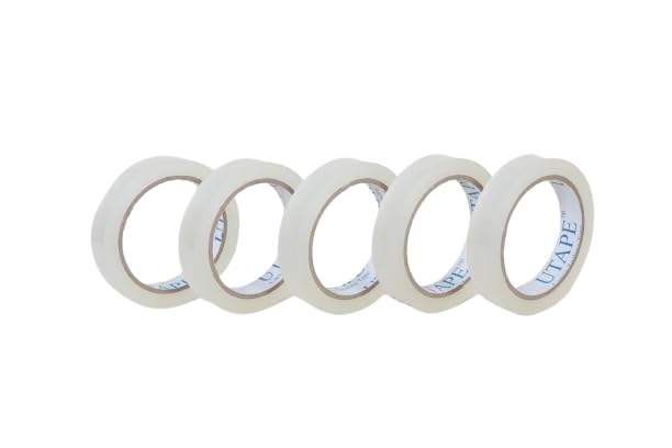 Singles Clear Heavy Duty Tape 1 Inch x 75 Yards x 5 Rolls, Packing Tape Refills Available Shipping Box Tape for Moving Supplies, Strong Transparent Gift Wrap Tape for Home, Office, School