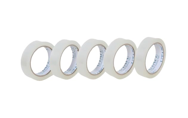 Singles Clear Heavy Duty Tape 1 Inch x 75 Yards x 5 Rolls, Packing Tape Refills Available Shipping Box Tape for Moving Supplies, Strong Transparent Gift Wrap Tape for Home, Office, School