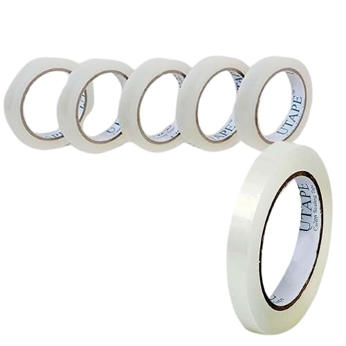 Singles Clear Heavy Duty Tape 1 Inch x 75 Yards x 5 Rolls, Packing Tape Refills Available Shipping Box Tape for Moving Supplies, Strong Transparent Gift Wrap Tape for Home, Office, School
