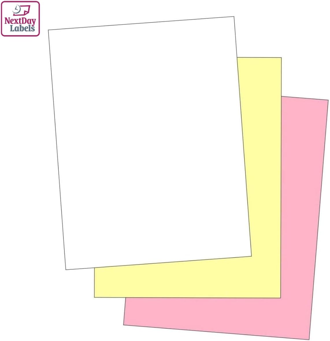NextDayLabels Carbonless NCR Paper, 3 Part Reverse #5900, 8.5" x 11"
