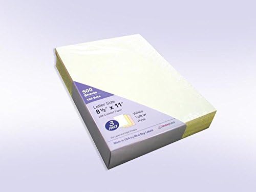 NextDayLabels PLAIN 3-Part Color Collated Paper 500 Sheets