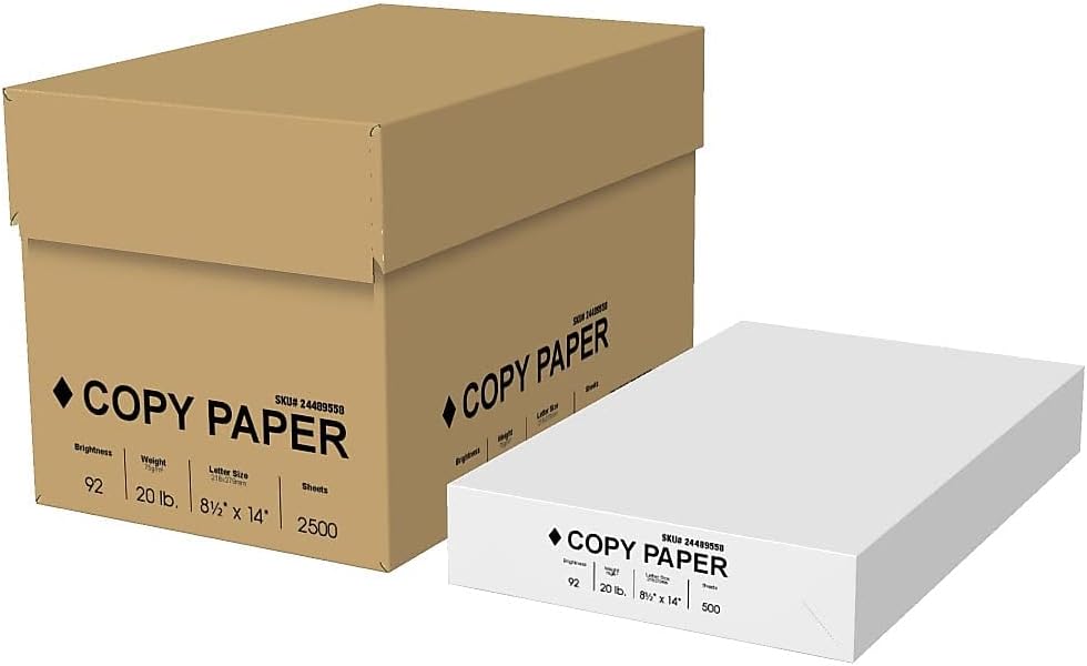 Domtar 8.5-inch x 14-inch Legal Size Copy Paper, 20 lbs, 92 Brightness, 500 Sheets/Ream, 5 Reams/Carton (4073)
