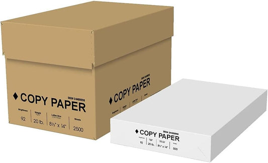 Domtar 8.5-inch x 14-inch Legal Size Copy Paper, 20 lbs, 92 Brightness, 500 Sheets/Ream, 5 Reams/Carton (4073)