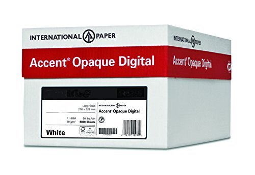 Accent Opaque White Printer Paper, 8.5” x 11” 40lb Bond/100lb Text Copy Paper, 250 Sheets (1 Ream) – Premium Smooth Finish Computer Paper, 97 Bright, 148gsm, Multipurpose White Copy Paper – 188101R