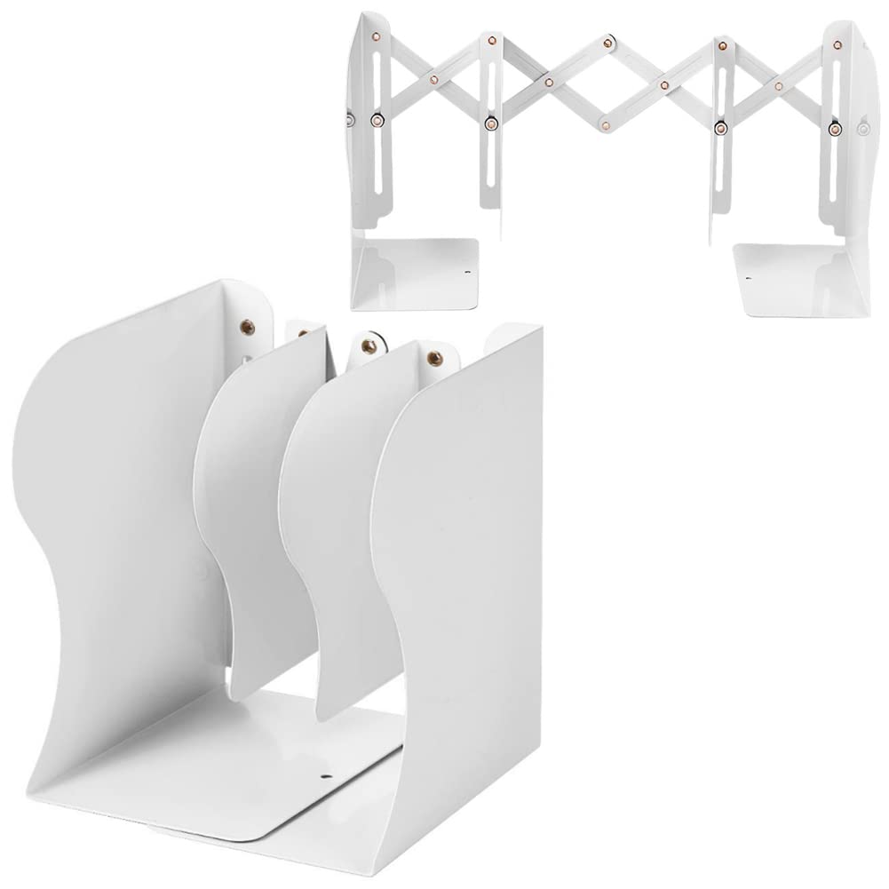 Metal Bookends for Heavy Books, Sturdy Book Stopper to Hold Books Heavy Duty, Adjustable Book Ends for Office & School (Black)
