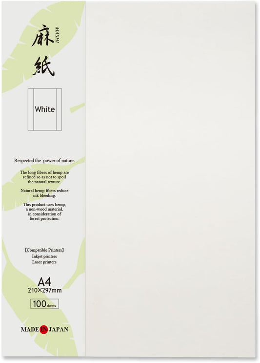 ONAO Japanese Rice Paper Printable A4 Size Paper (100 Sheets), Multipurpose Copy Paper for Laser and Inkjet Printers, Made in JAPAN, White