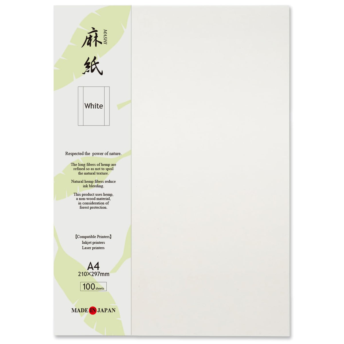 ONAO Japanese Rice Paper Printable A4 Size Paper (100 Sheets), Multipurpose Copy Paper for Laser and Inkjet Printers, Made in JAPAN, White