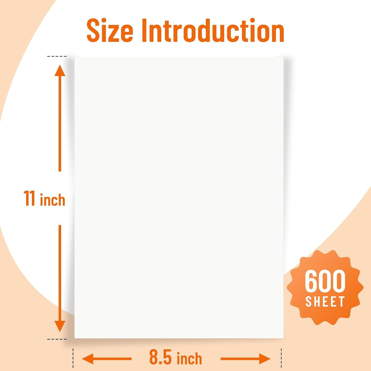 600 Sheets 8.5x11 Printer Paper, 20lb White Letter Size Thick Copy Paper