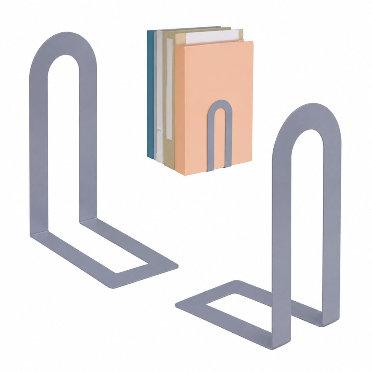 Chunful 12 Pcs Gold Metal BookEnds Shelves, 5.5 x 3.75 x 2.25 in