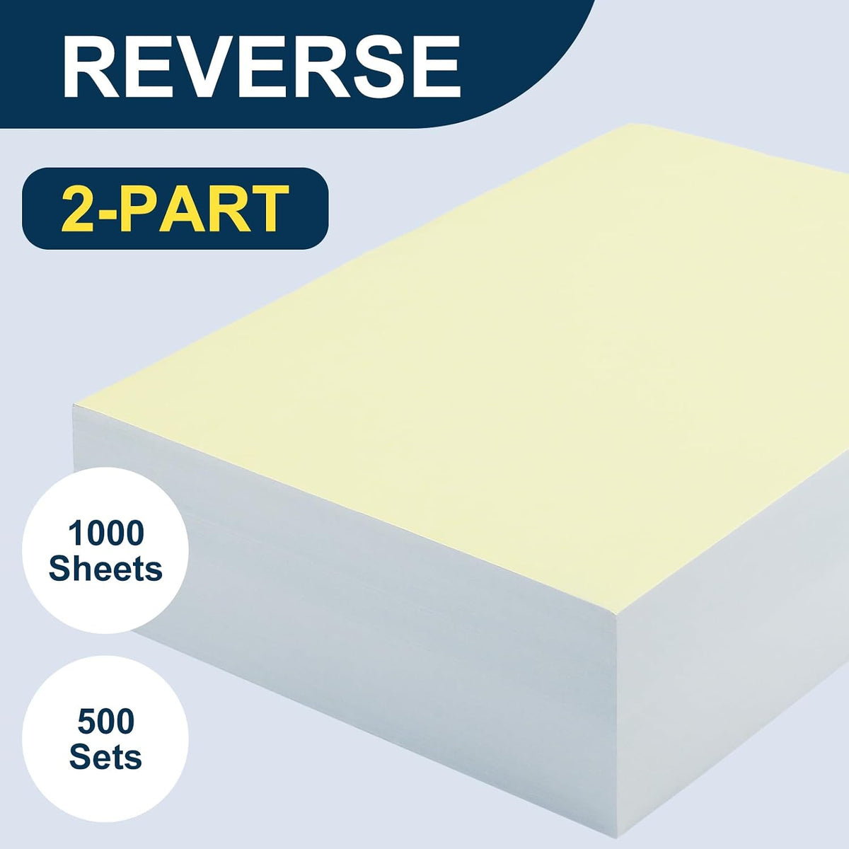 500set 2 Part Carbon Copy Paper 8.5x11in Reverse Carbonless Printer Paper
