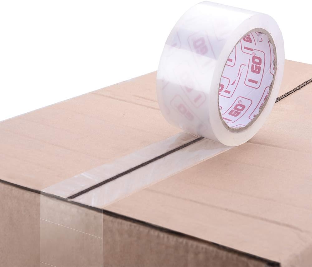 I GO Clear Packing Tape Refills, 1.88" x54.68 yd, 2.64 mils Thick, 18 Rolls