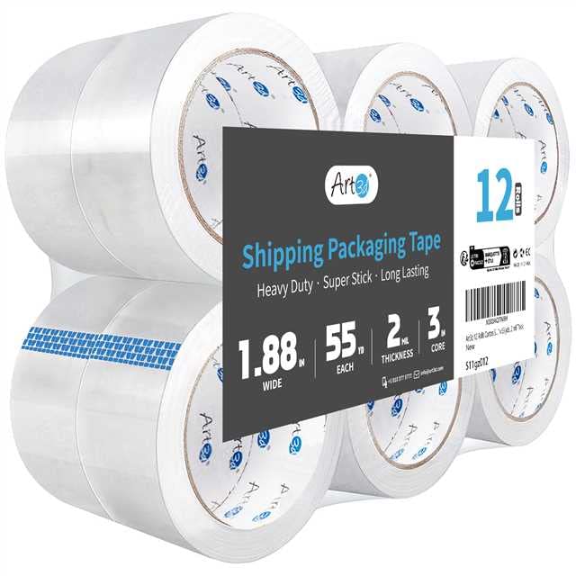 Art3d 12 Rolls Clear Packing Tape, 1.88" x 55yds, Heavy Duty