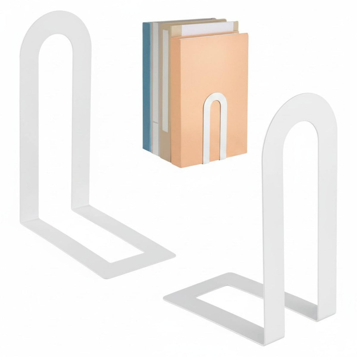 Chunful 12 Pcs Gold Metal BookEnds Shelves, 5.5 x 3.75 x 2.25 in