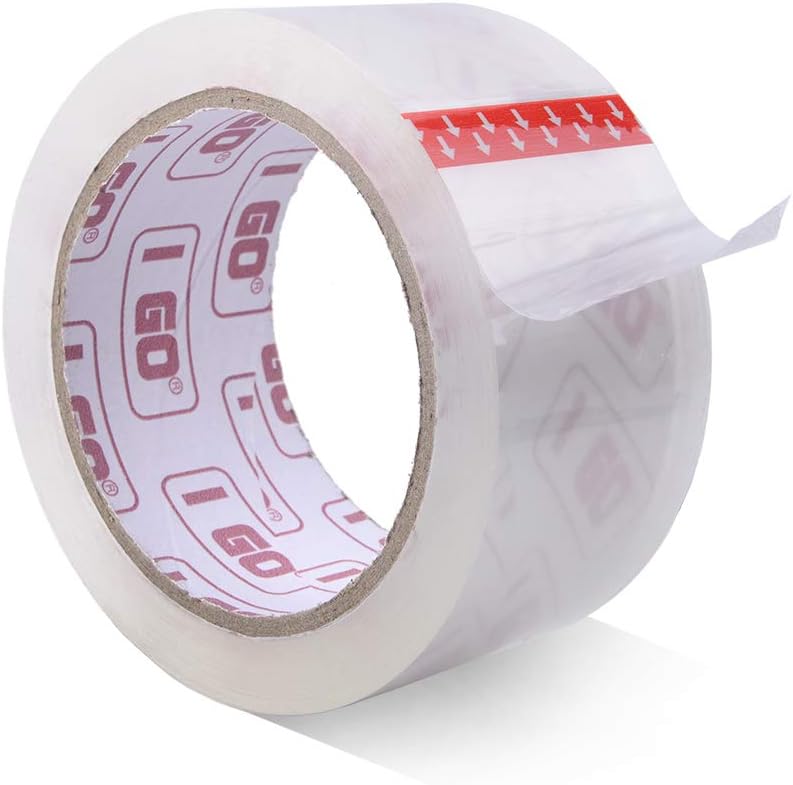 I GO Clear Packing Tape Refills, 1.88" x54.68 yd, 2.64 mils Thick, 18 Rolls