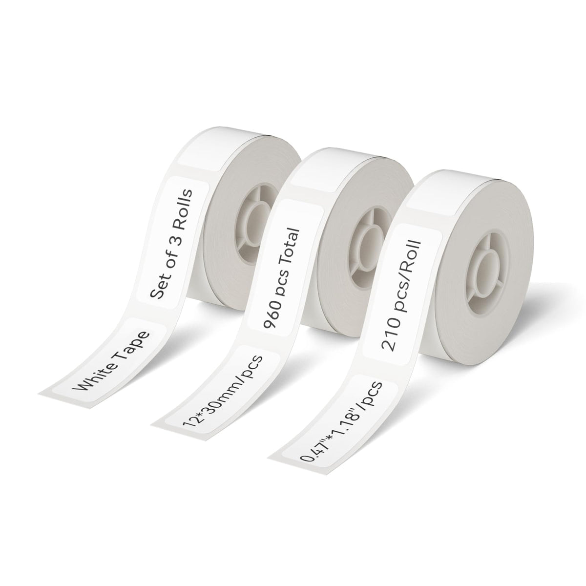 NIIMBOT D110/D11/D101 Labels, 0.55"×1.18" (14×30mm), 210 Labels/Roll, Clear