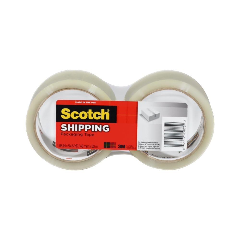 Scotch General Purpose Packing Tape Refill, 1.88 in x 54.6 yd, 6 Rolls