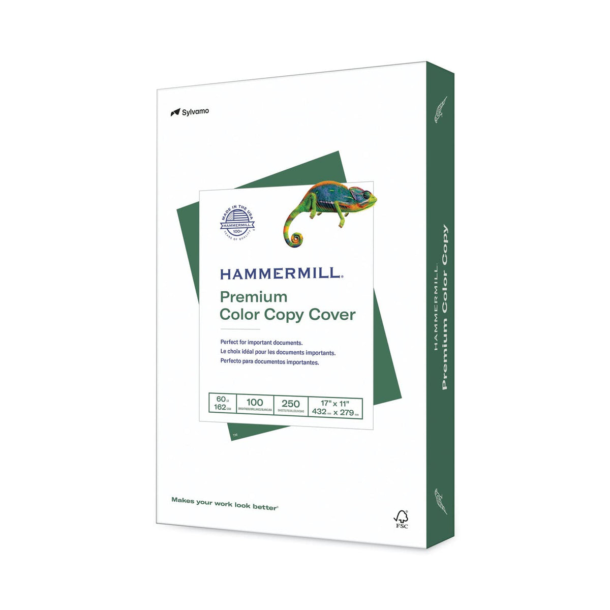 Hammermill Cardstock, Premium Color Copy, 60 lb, 11 x 17-100 Bright, Made in the USA Card Stock, 122556R, White - 1 Pack (250 Sheets)