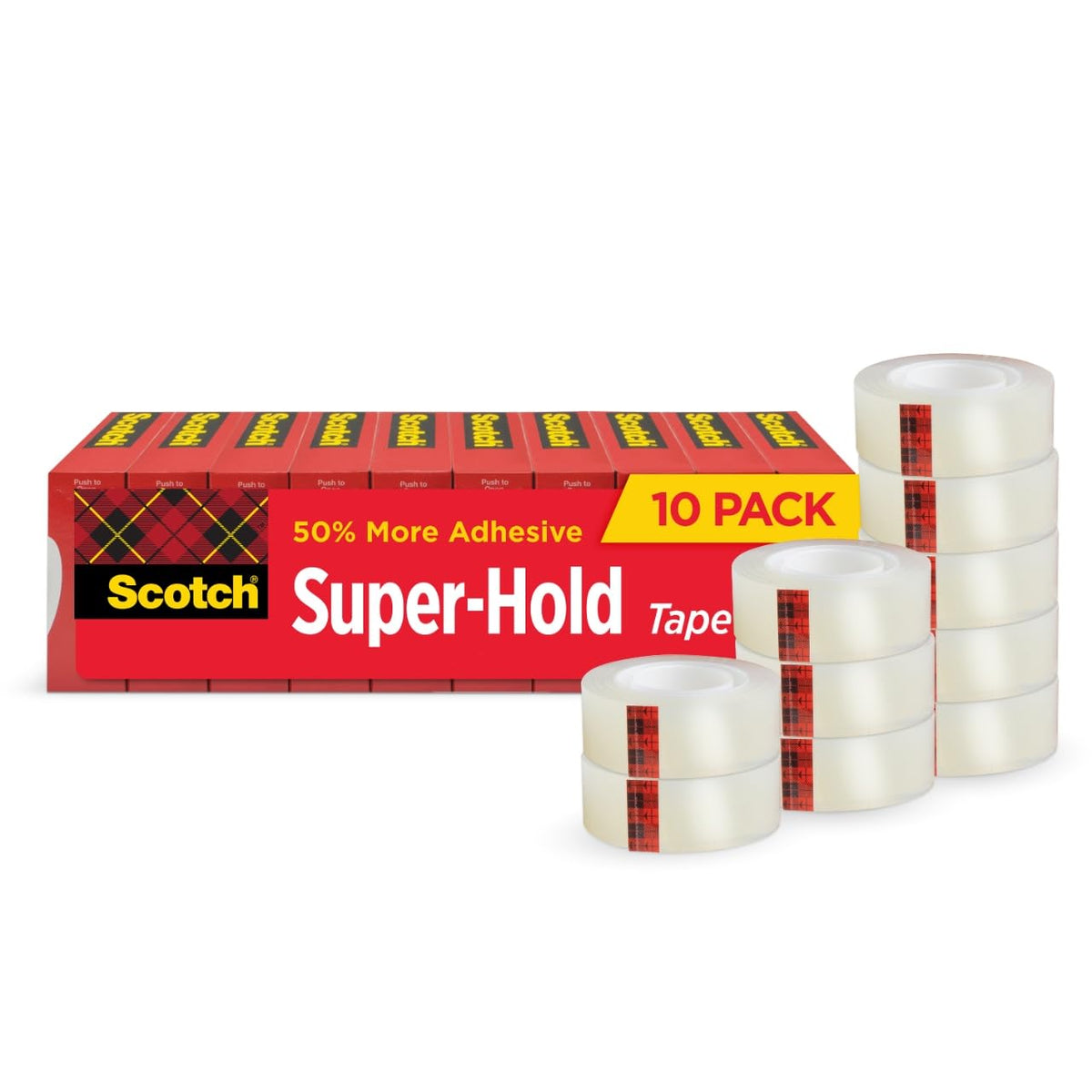 Scotch Super-Hold Tape, 6 Rolls, 50% More Adhesive, Trusted Favorite, 3/4 x 800 Inches, Boxed (700S6)