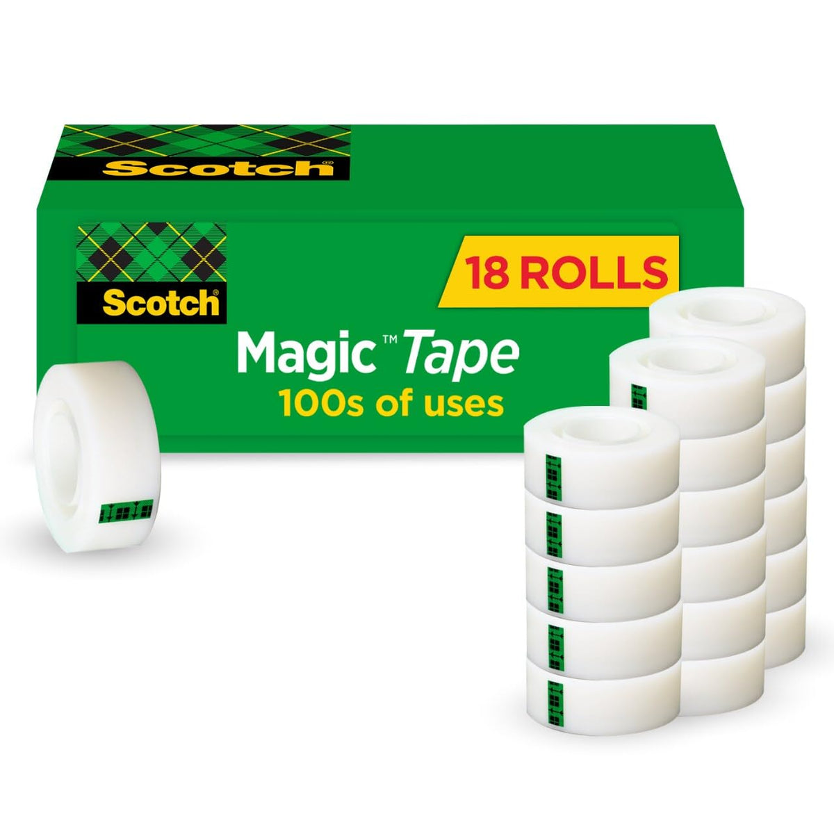 Scotch Magic Tape, Invisible, 12 Rolls