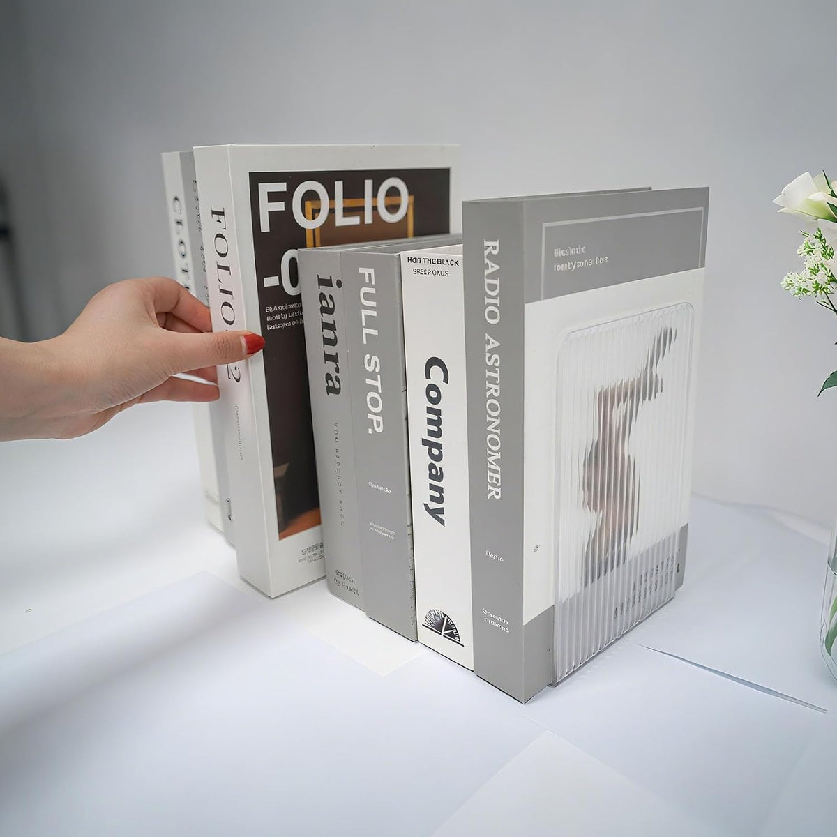 Book Ends for Shelves 8 Pcs Acrylic Bookends Clear