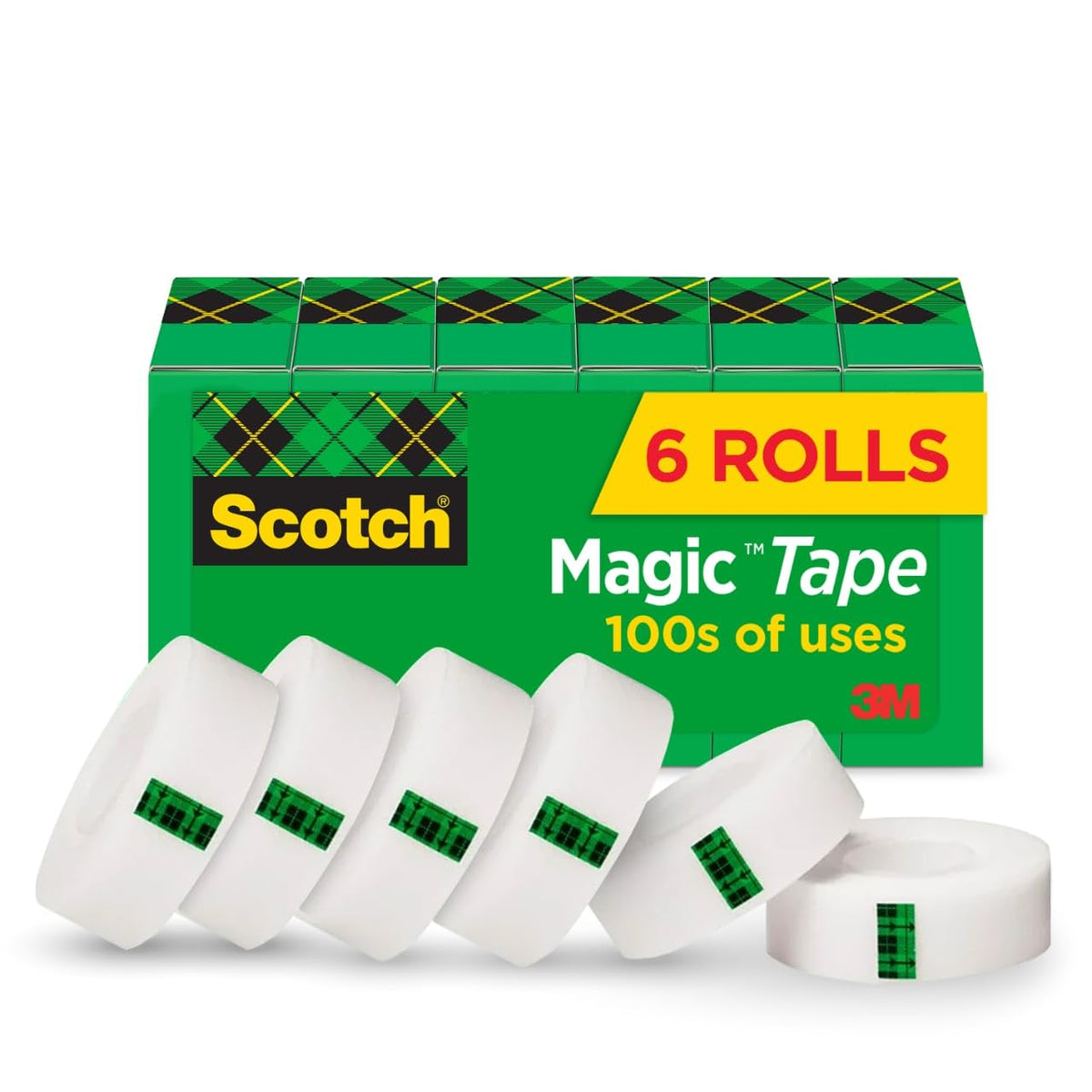 Scotch Magic Tape, Invisible, 12 Rolls
