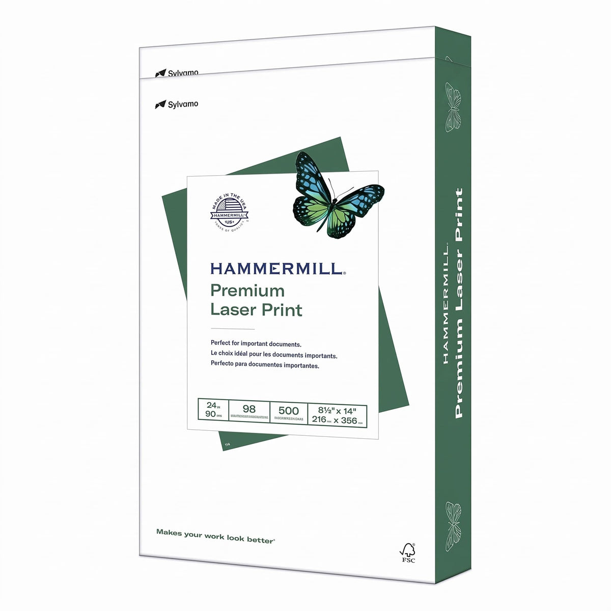 Hammermill Premium Laser Print Paper, 24 lb Copy Paper, 8.5 x 11 Letter Size, 3 Hole - 1 Ream (500 Sheets) - 98 Bright