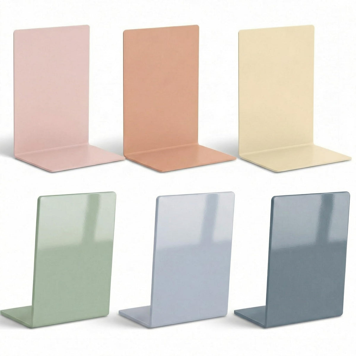 6Pcs Acrylic Bookends for Shelves Colorful Book Ends,Modern Bohemian Colors
