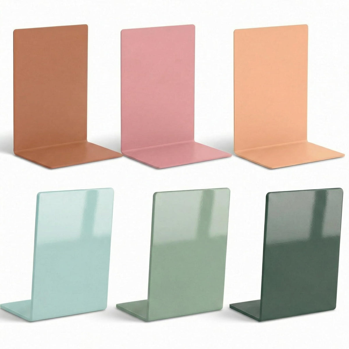 6Pcs Acrylic Bookends for Shelves Colorful Book Ends,Modern Bohemian Colors