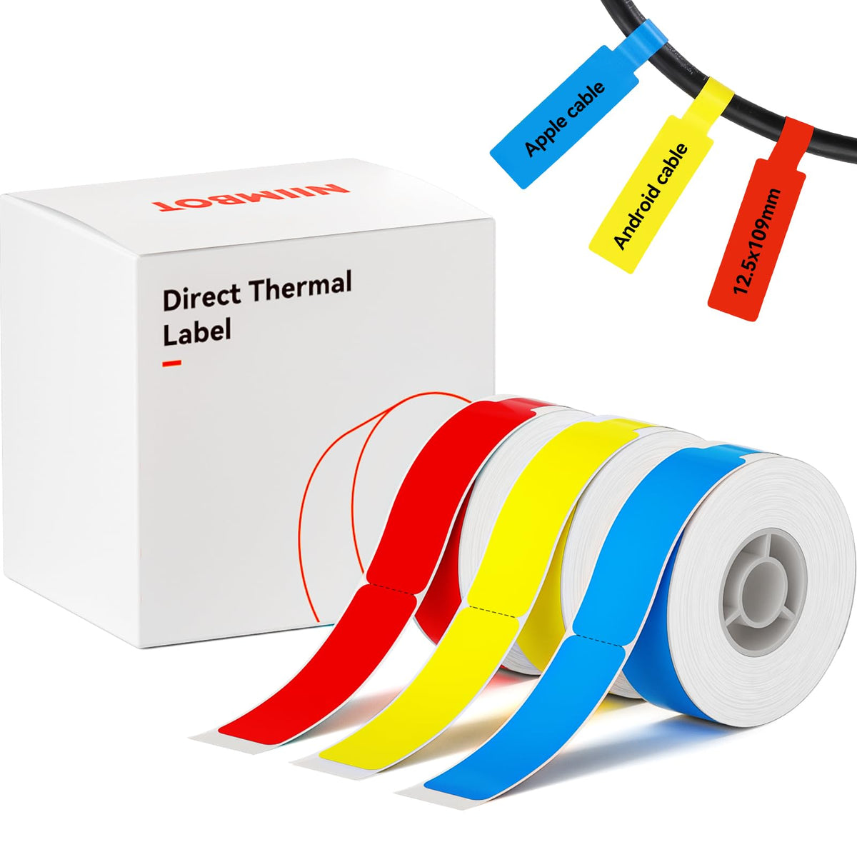 NIIMBOT Label Maker Tape for D110/D11/D101 Label Maker, 14mm x 30mm, Clear