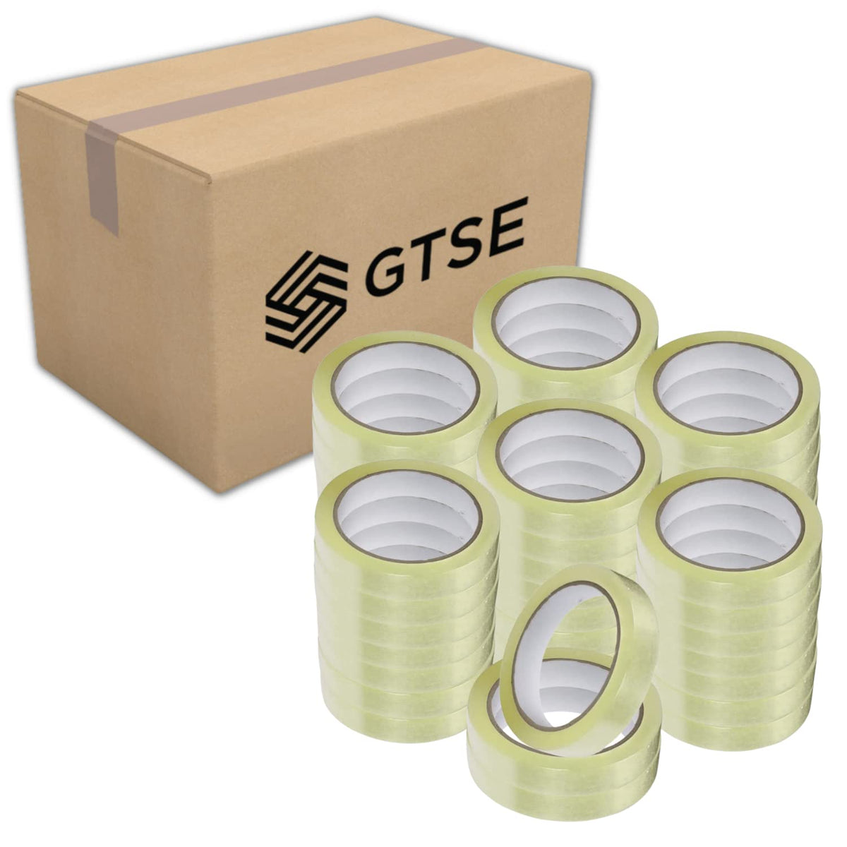 GTSE Clear Tape Refills, 1 inch x 217ft, 12 Transparent Rolls with 3" core