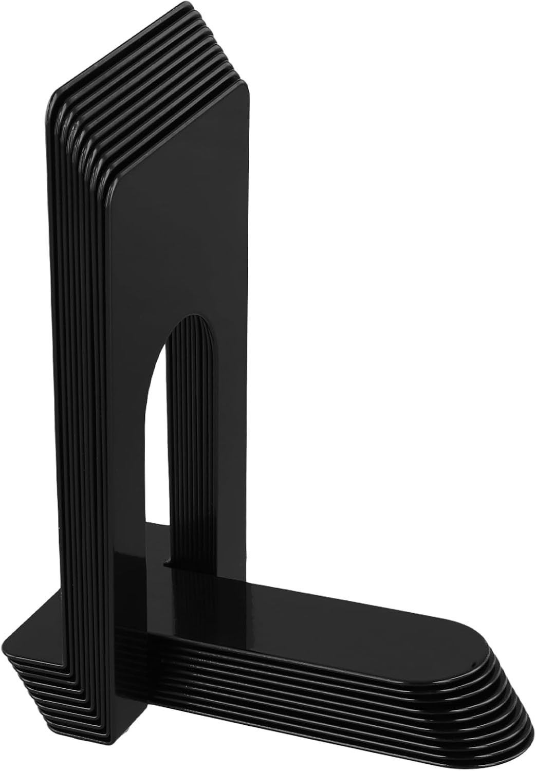 30 PCS Book Ends, 15 Pairs Small Non Skid Metal Bookends, Bookshelf Holder Stand for Home, Library, Office, 2.8 x 4 x 5.2 inch, Black
