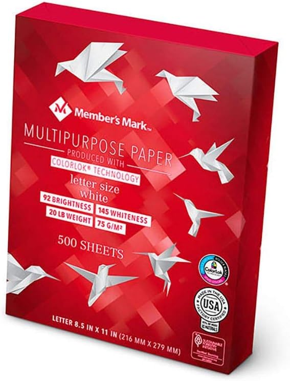 Member's Mark Copy Paper, 20lb, 92 Bright, 8.5 x 11 (1 Case)