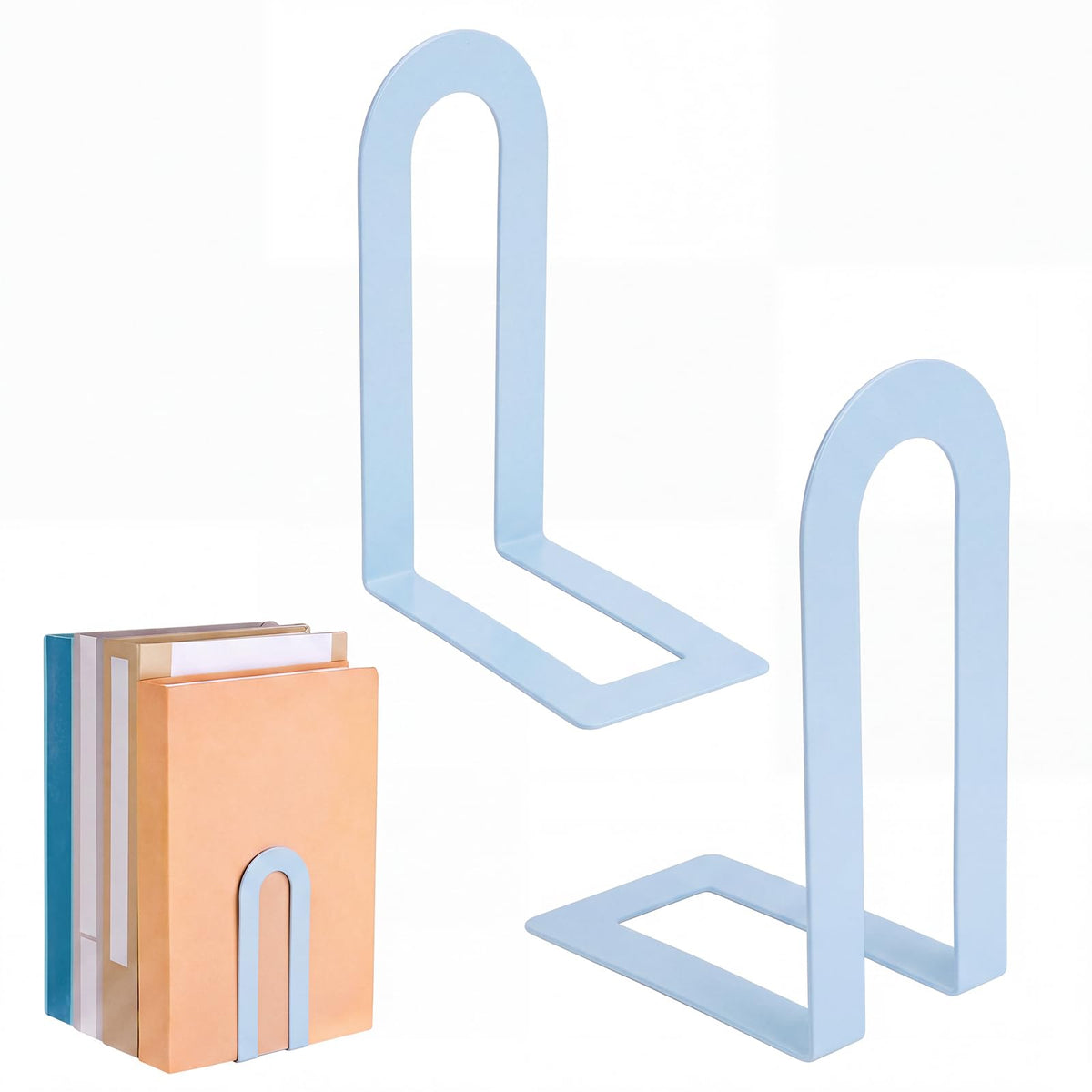 Chunful 12 Pcs Gold Metal BookEnds Shelves, 5.5 x 3.75 x 2.25 in