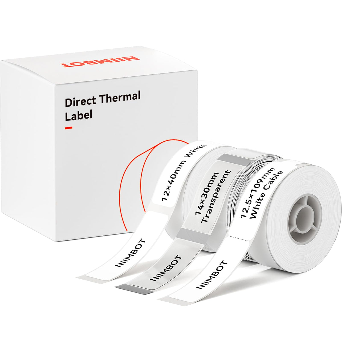 NIIMBOT Label Maker Tape for D110/D11/D101 Label Maker, 14mm x 30mm, Clear