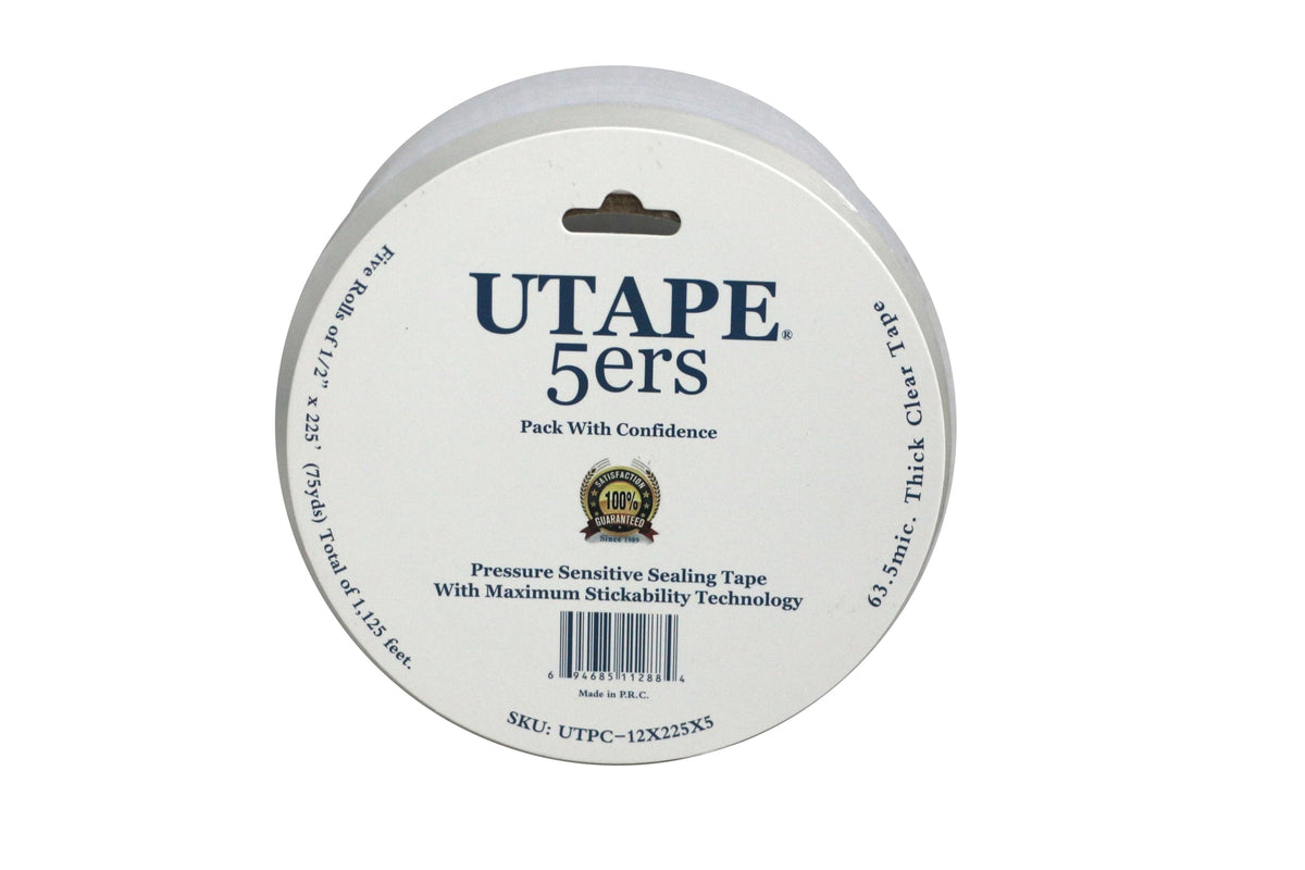 Singles Clear Heavy Duty Tape 1 Inch x 75 Yards x 5 Rolls, Packing Tape Refills Available Shipping Box Tape for Moving Supplies, Strong Transparent Gift Wrap Tape for Home, Office, School