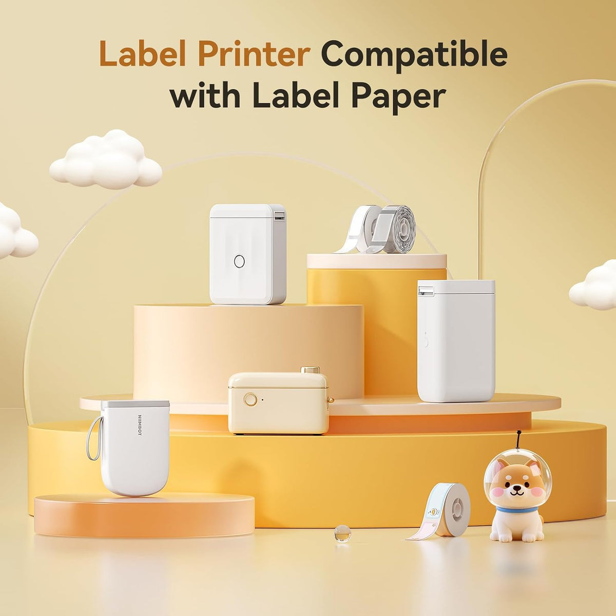 NIIMBOT D110/D11/D101 Labels, 0.55"×1.18" (14×30mm), 210 Labels/Roll, Clear