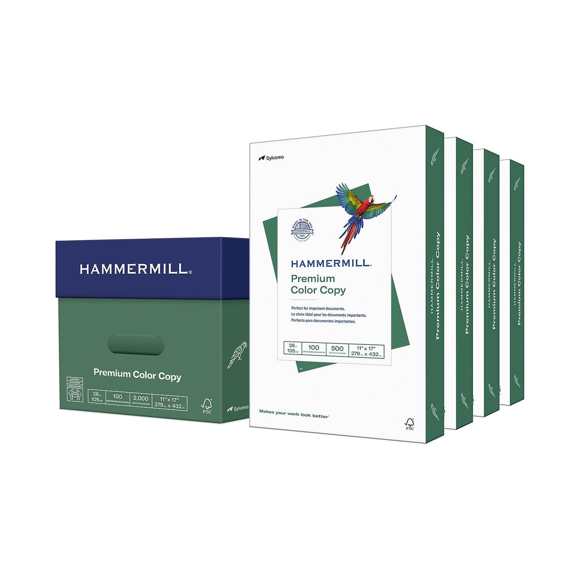 Hammermill Printer Paper, Premium Color 28 lb Copy Paper, 8.5 x 11-1 Ream (500 Sheets) - 100 Bright, Made in the USA, 102467R