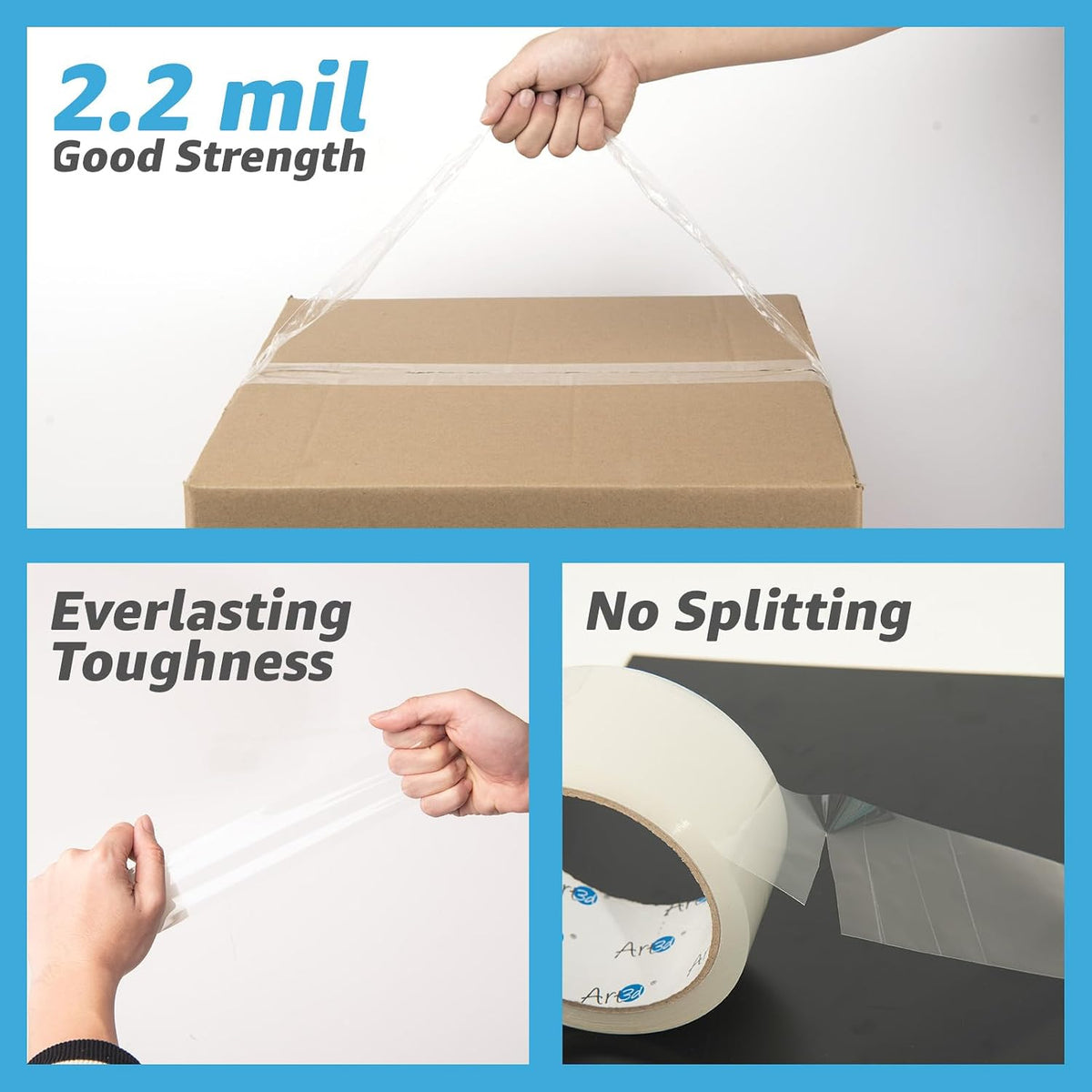 Art3d 12 Rolls Clear Packing Tape, 1.88" x 55yds, Heavy Duty
